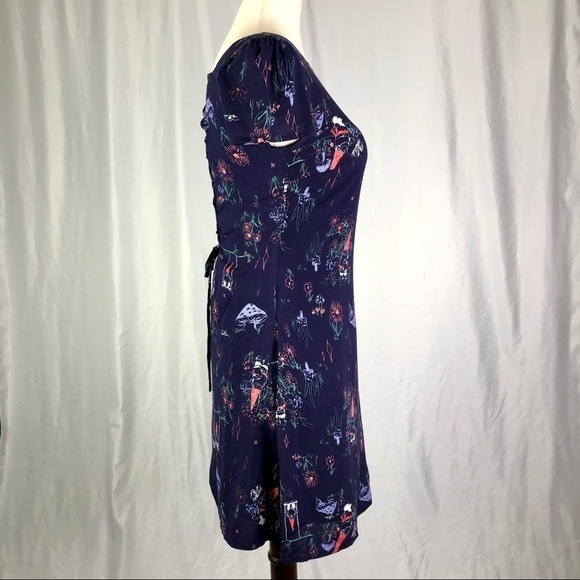 Modcloth sheath dress gnomes mushrooms cottagecore bustier back pockets! XXS - Picture 5 of 12